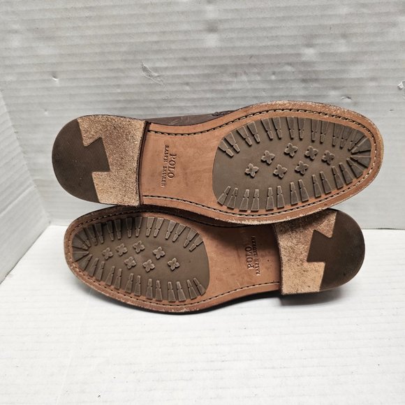 Mens Polo Ralph Lauren Brown Slip On Dress Loafers Shoes DUSTAN 11431 9.5 D main image 4
